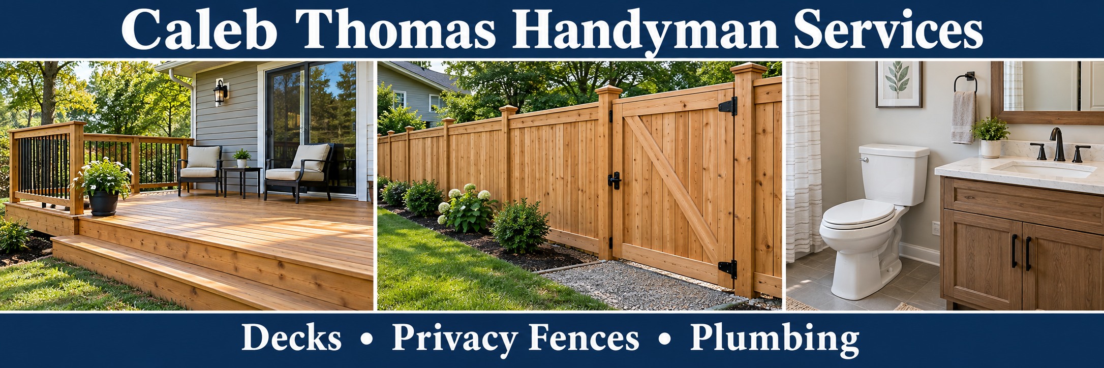 Original navy Caleb Thomas Handyman Services banner